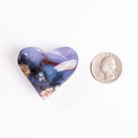 Agate, Blue Flower- Heart
