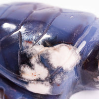 Agate, Blue Flower- Turtle Carving