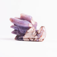 Agate, Blue Flower- Dragon Head Carving