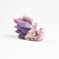 Agate, Blue Flower- Dragon Head Carving