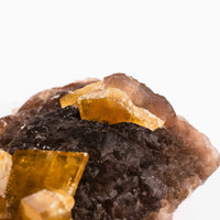 Yellow Barite on Fluorite - Bladed Cluster