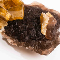 Yellow Barite on Fluorite - Bladed Cluster