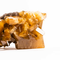 Yellow Barite on Fluorite - Bladed Cluster