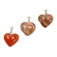 Carnelian - Banded, Heart Pendant