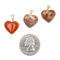 Carnelian - Banded, Heart Pendant