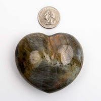 Labradorite, Orange/Pink Flash - Heart