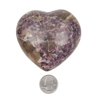 Lepidolite - Heart, Polished
