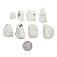 Moonstone - Rainbow, A Grade, Blue Flash, Tumbled