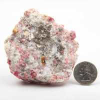 Garnet - Pink, Rough w/ Vesuvianite