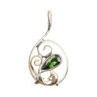 Green Tourmaline Pendant w/ Dolphin