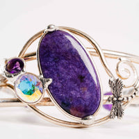Amethyst, Charoite and Mystical Topaz- Bracelet