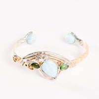 Larimar and Green Tourmaline- Bracelet