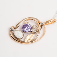 Amethyst and Opal- Pendant