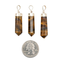 Tiger Eye - Gold, Point Pendants