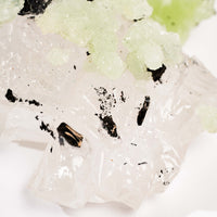 Prehnite w/ Black Quartz - Rough