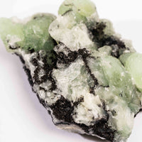 Prehnite w/ Black Quartz - Rough