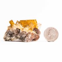 Yellow Barite on Fluorite - Bladed Cluster
