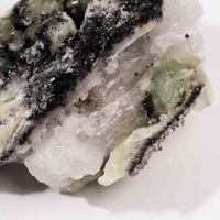 Prehnite w/ Black Quartz - Rough
