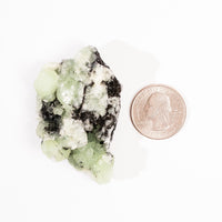 Prehnite w/ Black Quartz - Rough
