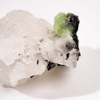 Prehnite w/ Black Quartz - Rough
