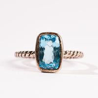Blue Topaz - Rectangle Ring