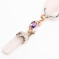 Rose Quartz and Amethyst - Wand
