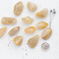 Quartz - Rutilated, Gold, A Grade, Tumbled