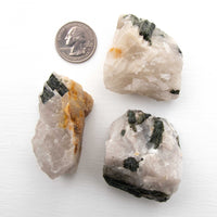 Tourmaline, Green in Quartz - Rough, Medium Color