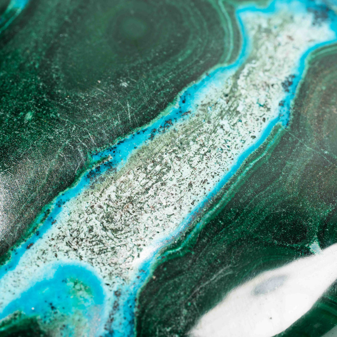 Chrysocolla w/ Malachite - Polished