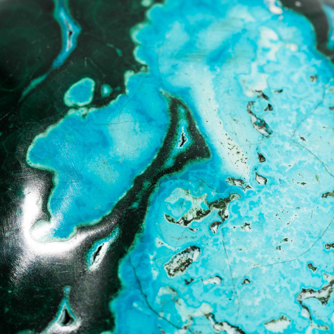 Chrysocolla w/ Malachite - Polished