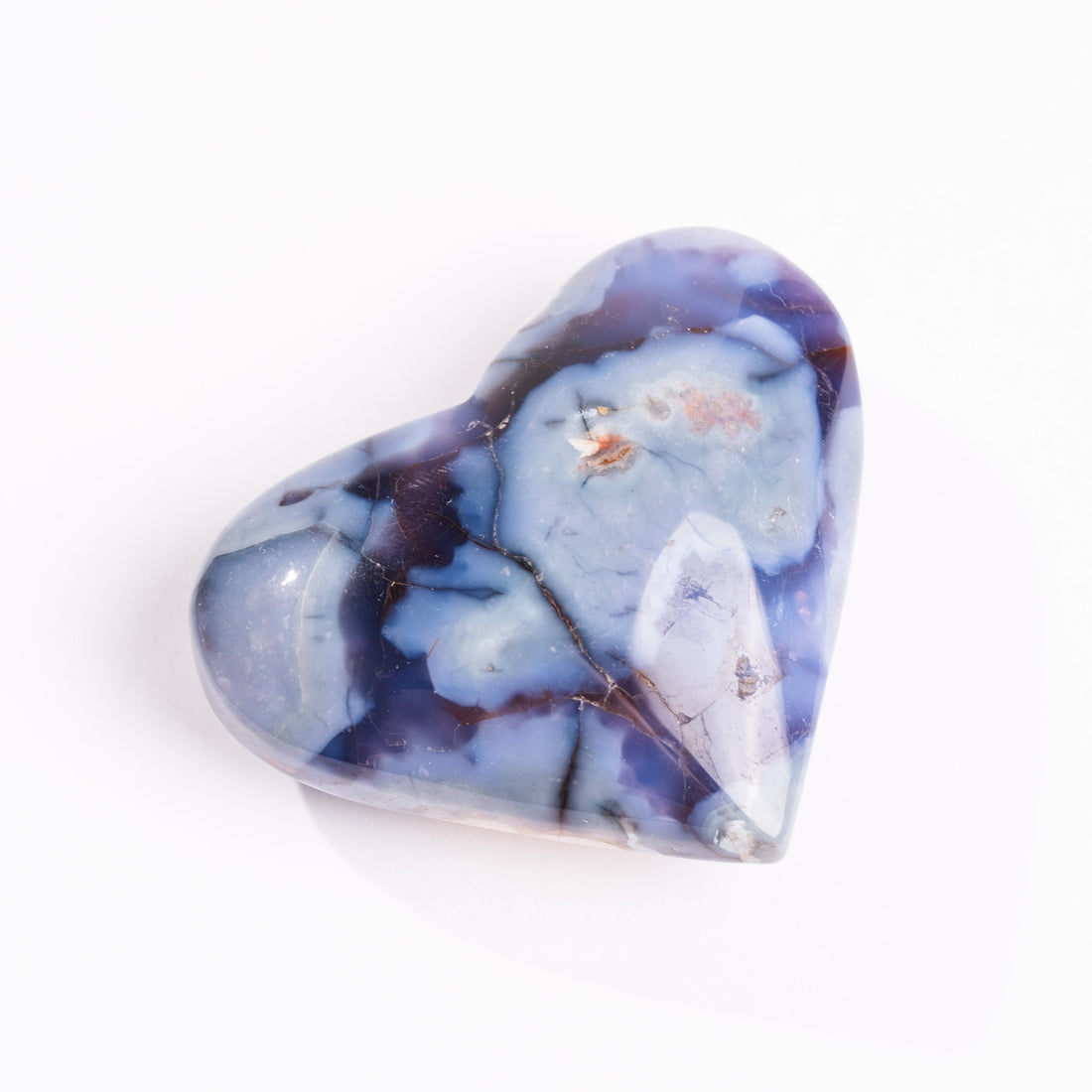 Agate, Blue Flower- Heart