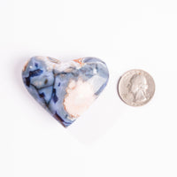 Agate, Blue Flower- Heart
