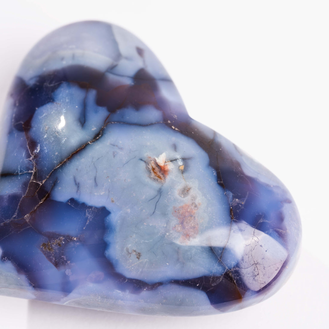Agate, Blue Flower- Heart