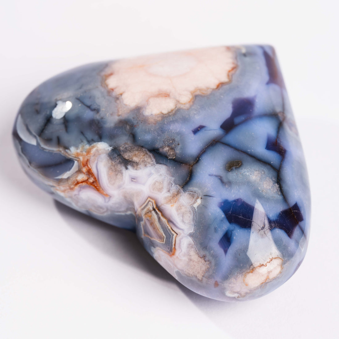 Agate, Blue Flower- Heart