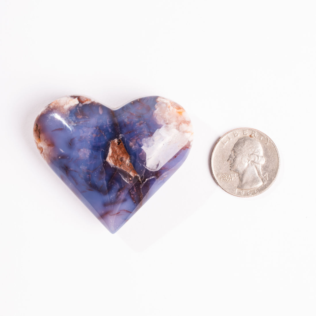 Agate, Blue Flower- Heart