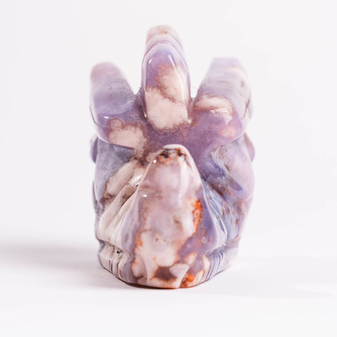 Agate, Blue Flower- Dragon Head Carving