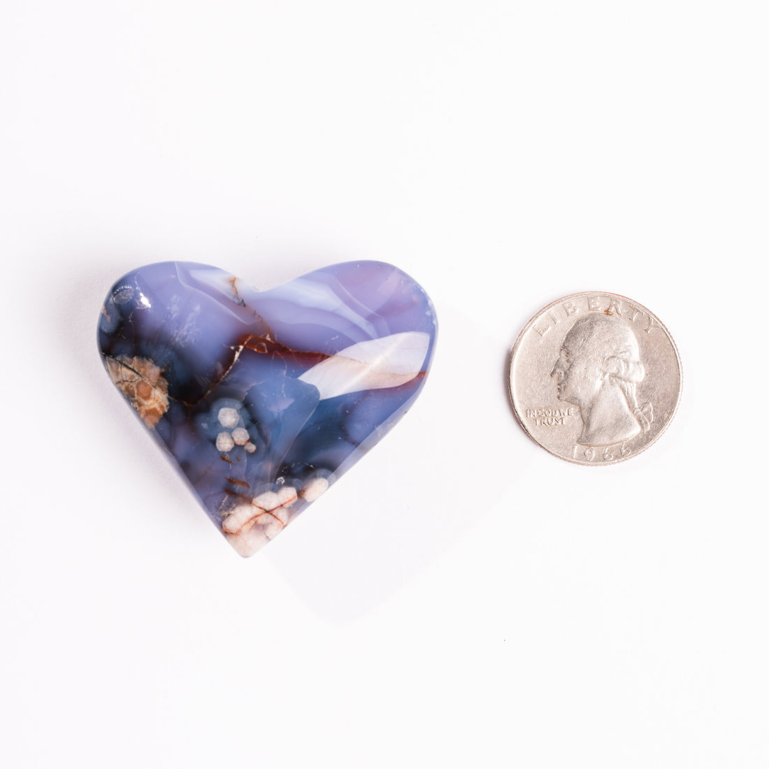 Agate, Blue Flower- Heart