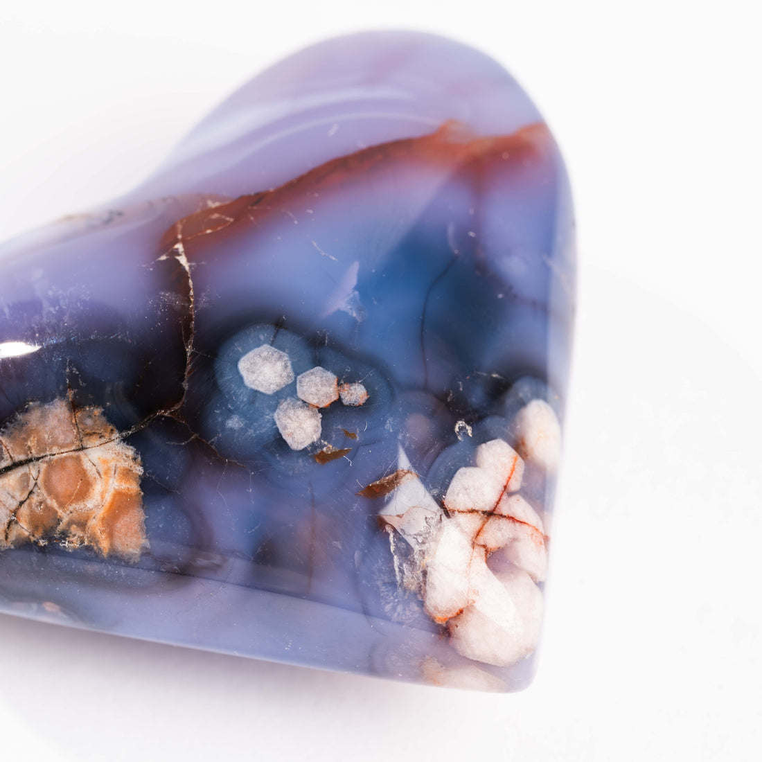 Agate, Blue Flower- Heart