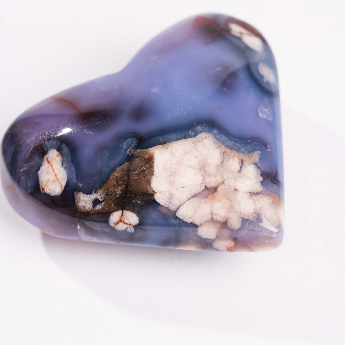 Agate, Blue Flower- Heart