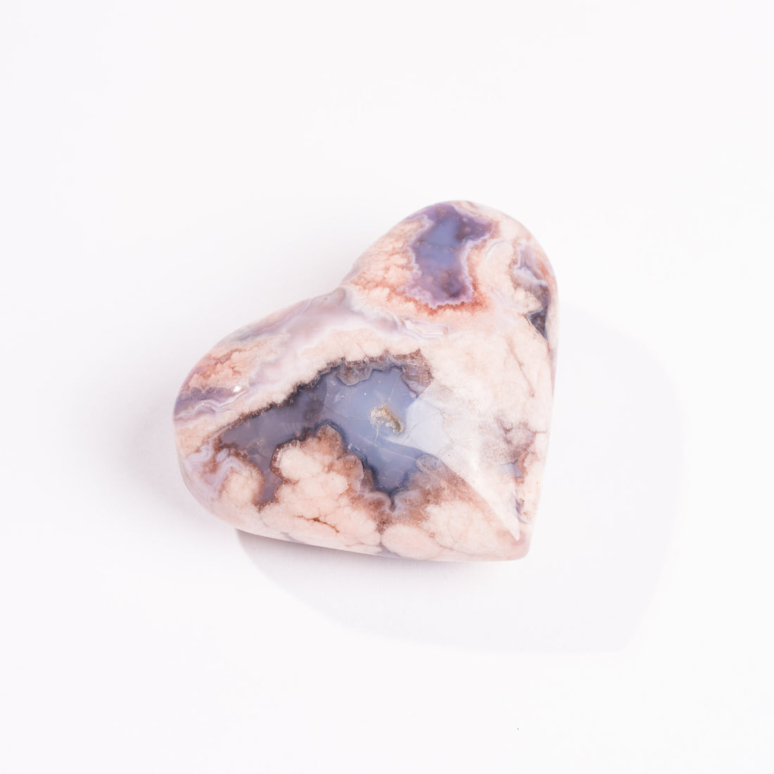 Agate, Blue Flower- Heart