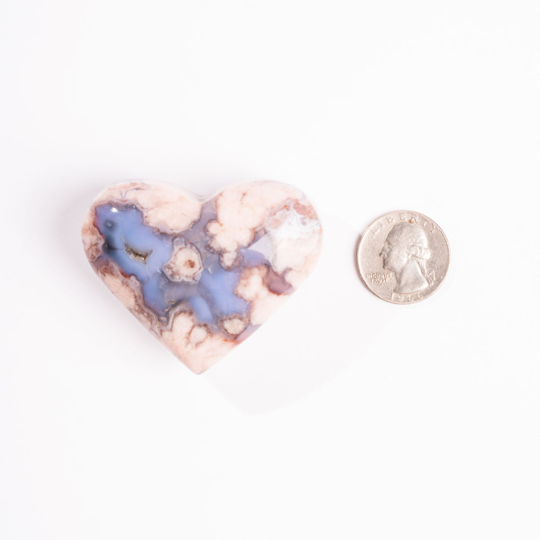 Agate, Blue Flower- Heart