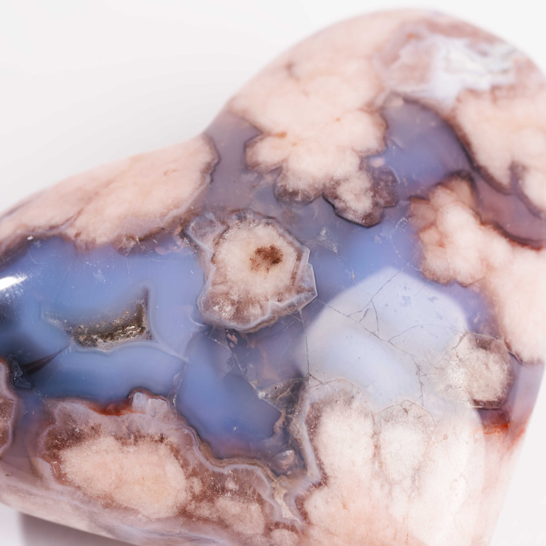 Agate, Blue Flower- Heart