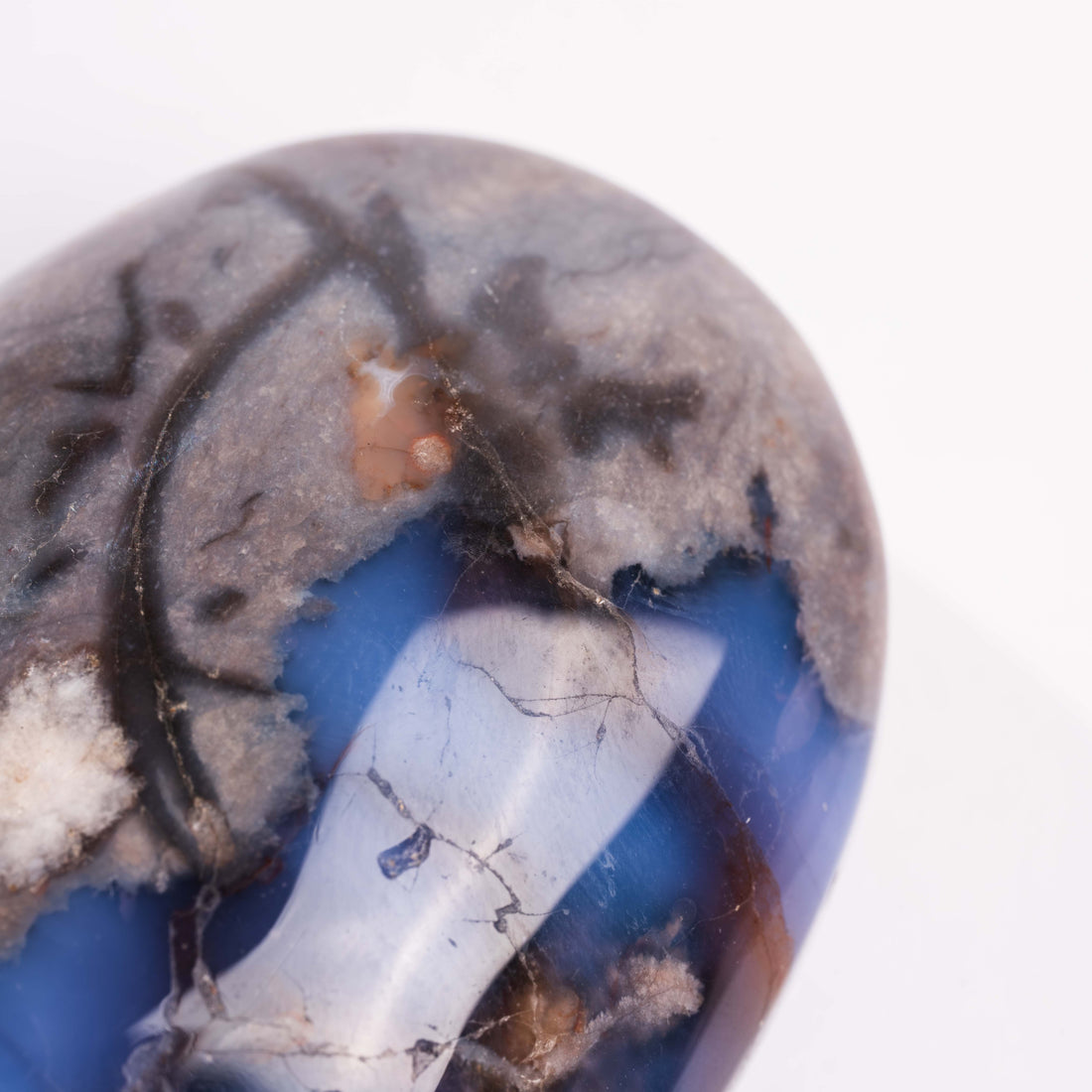 Agate, Blue Flower- Palm
