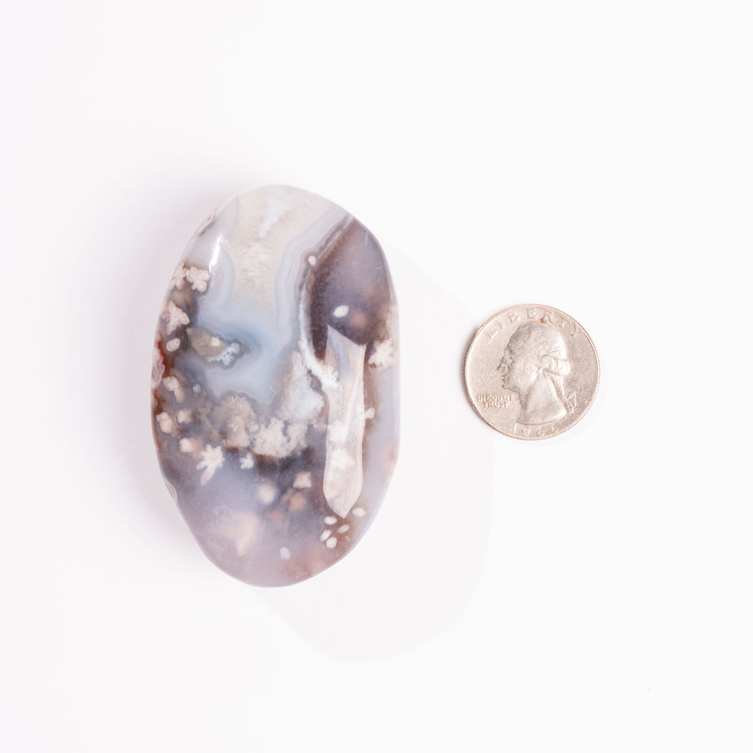 Agate, Blue Flower- Palm