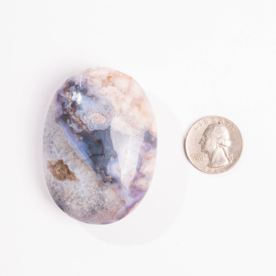 Agate, Blue Flower- Palm