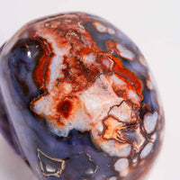 Agate, Blue Flower- Skull Carving
