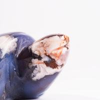 Agate, Blue Flower- Turtle Carving