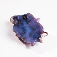 Agate, Blue Flower- Turtle Carving