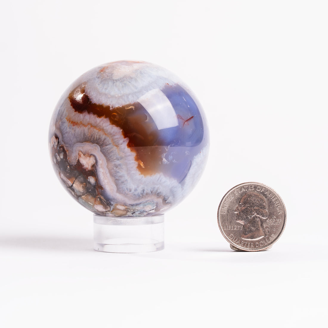 Agate, Blue Flower- Sphere