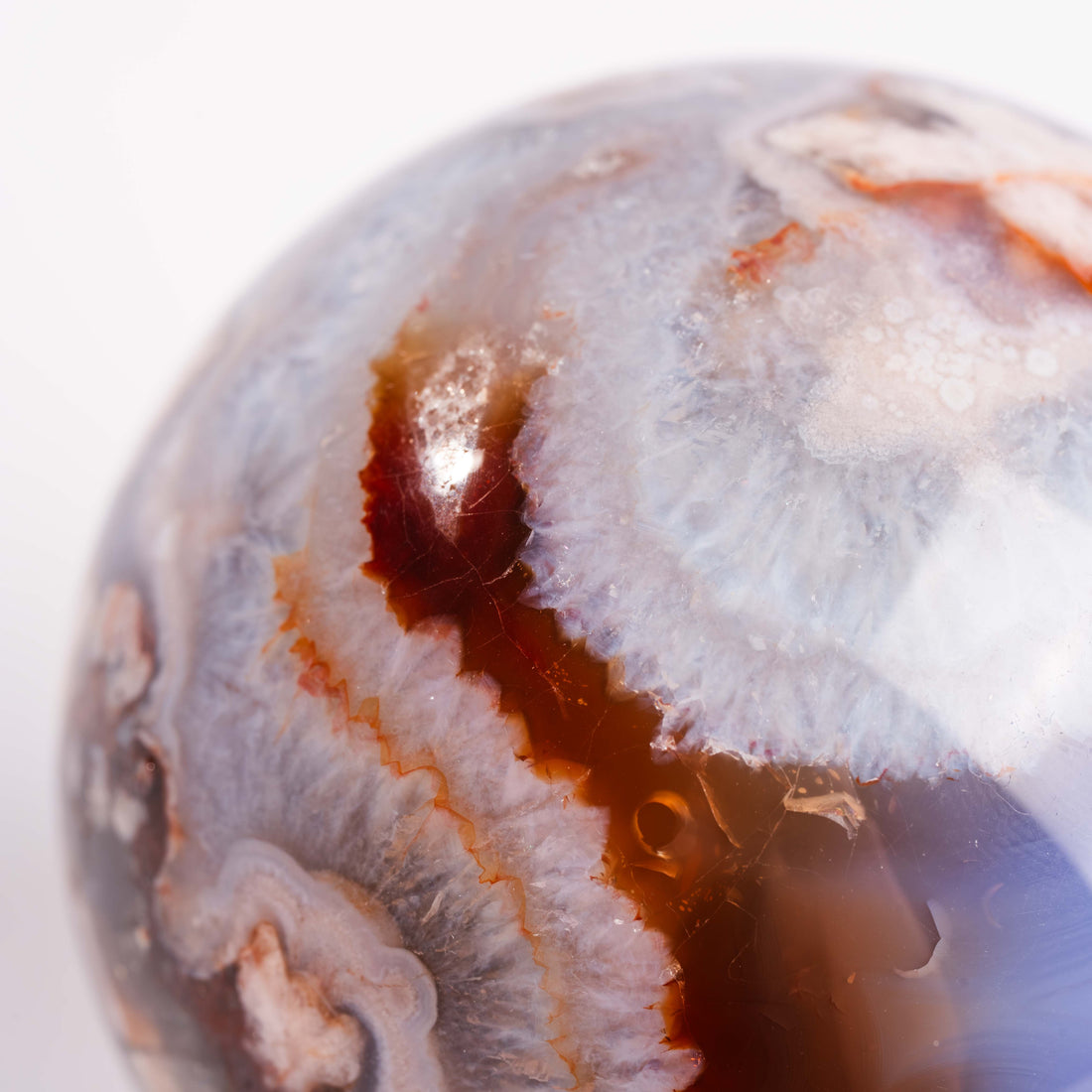 Agate, Blue Flower- Sphere